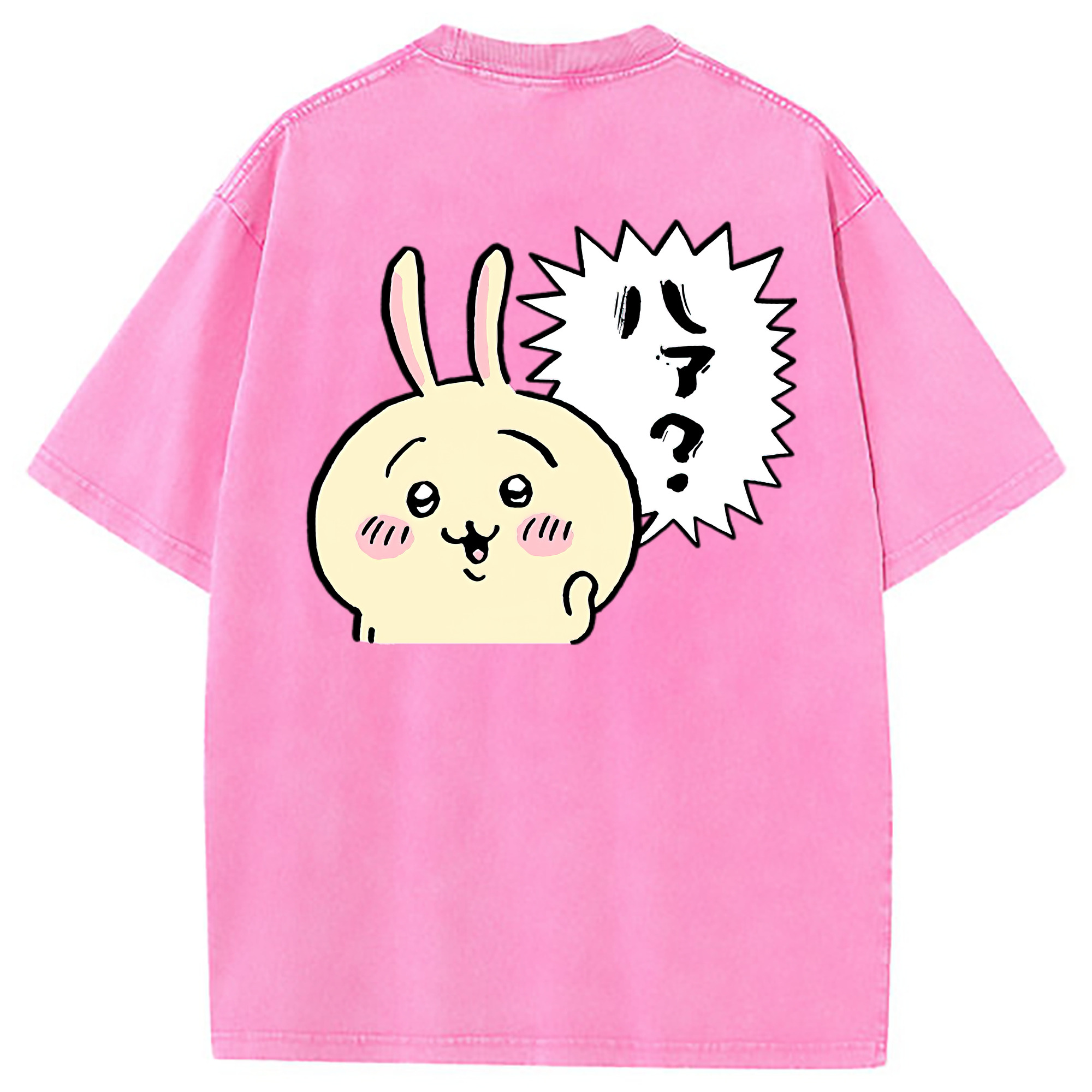 （画像用） ちいかわ うさぎ Chii-kawa usagi 綿100% ヴィンテージ風 半袖Tシャツ（背面プリント）